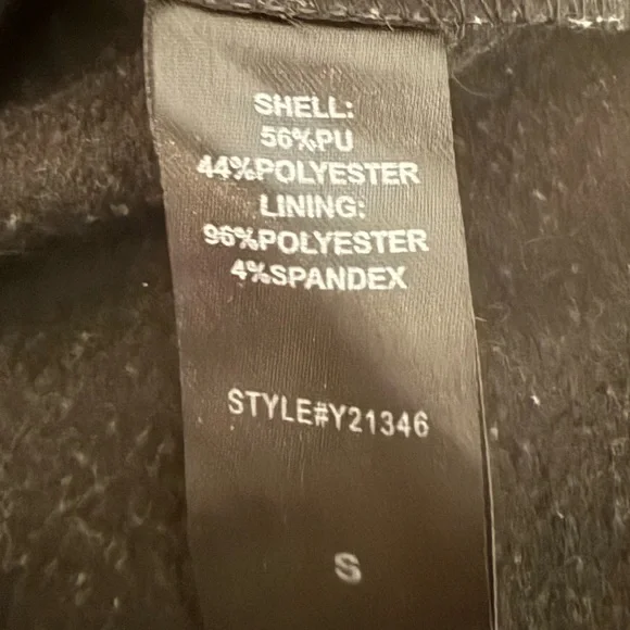 “DO+BE” Pleated Ruffle Faux Leather Top - Picture 16 of 16